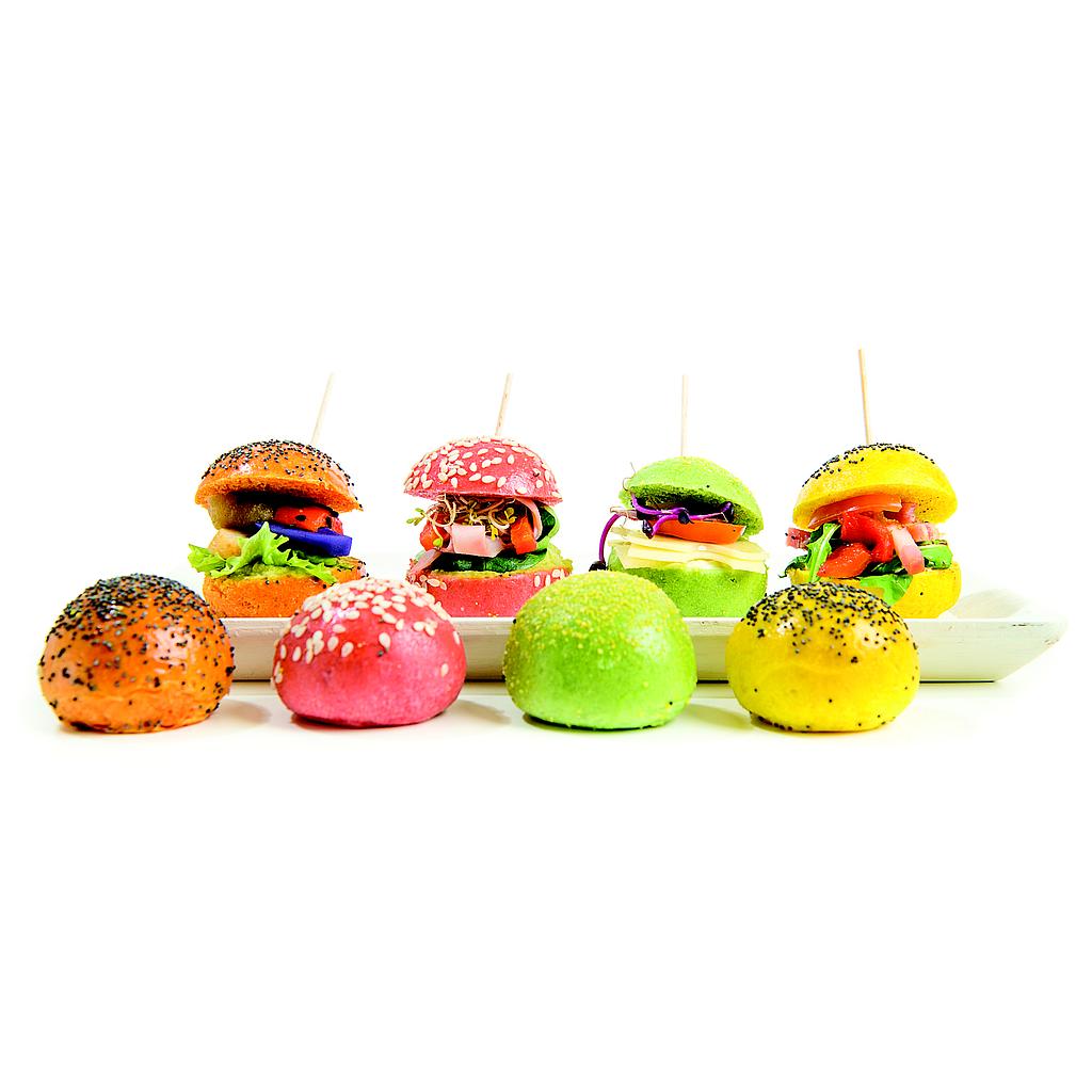 LFGN.MINI BURGERS COLORS 10g 100u__
